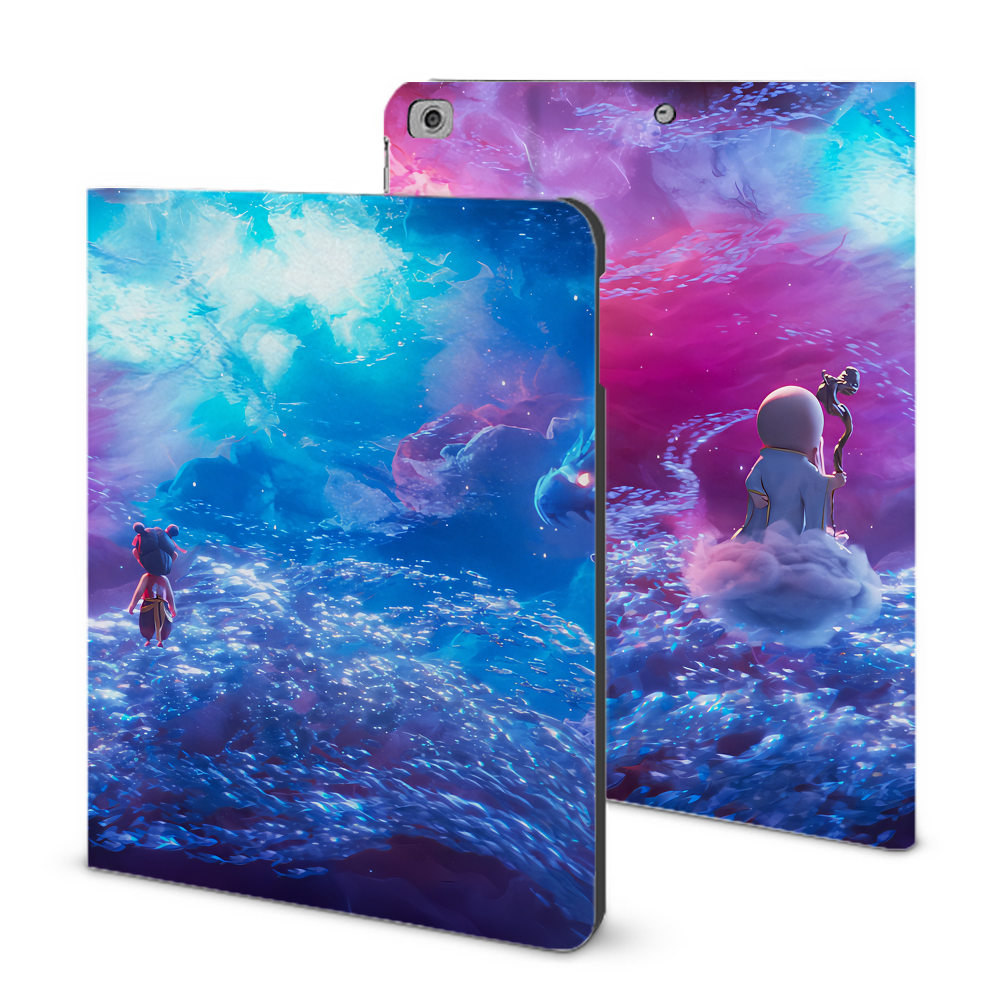 （画像用） Ne Zha 2 ナタ 魔童の大暴れ IPad ケース ブック型 PUレザー TPU 耐衝撃 軽量 薄型 ペン収納なし 全面保護 IPad 各モデル対応